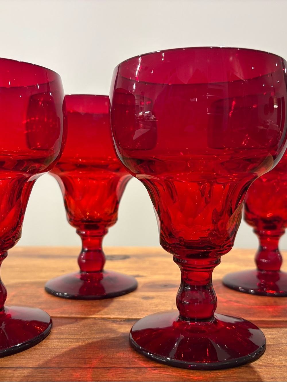 Georgian Ruby by Fenton Water Goblet Glass - Elegant Stemware